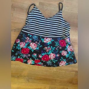 Torrid Floral Size 1 Baby Doll Top